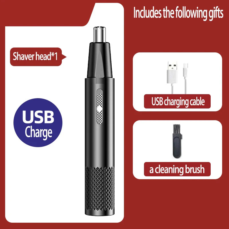 Moderne USB oplaadbare neushaartrimmer, ook geschikt als oorhaartrimmer. Essentieel voor een nette uitstraling.