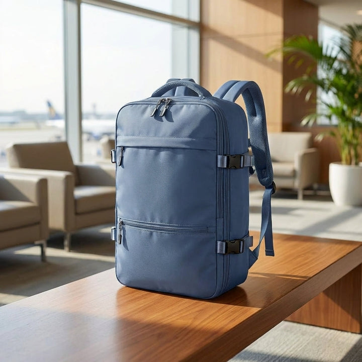 Compacte waterbestendige reisrugzak (SkyGuardBag) ideaal voor handbagage en reizen. Duurzaam en praktisch.