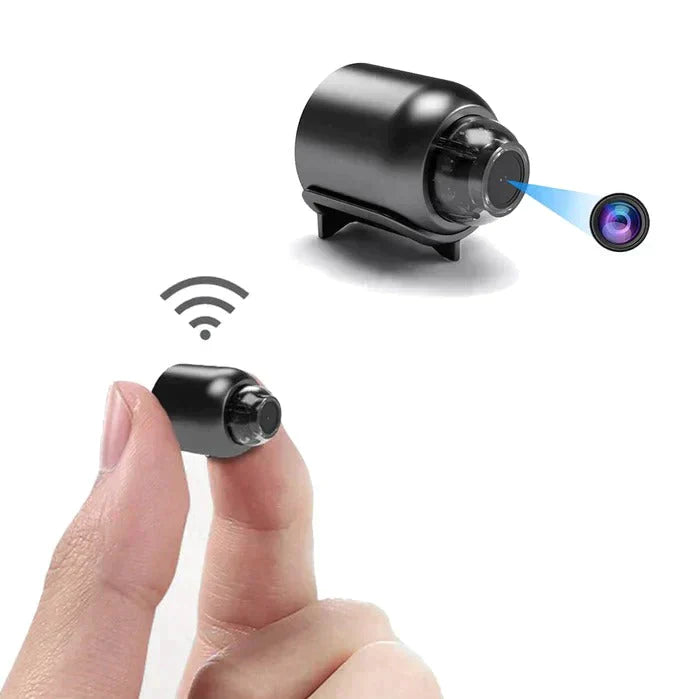 Draadloze beveiligingscamera met infrarood nachtzicht, compact design voor 24/7 monitoring van je woning.