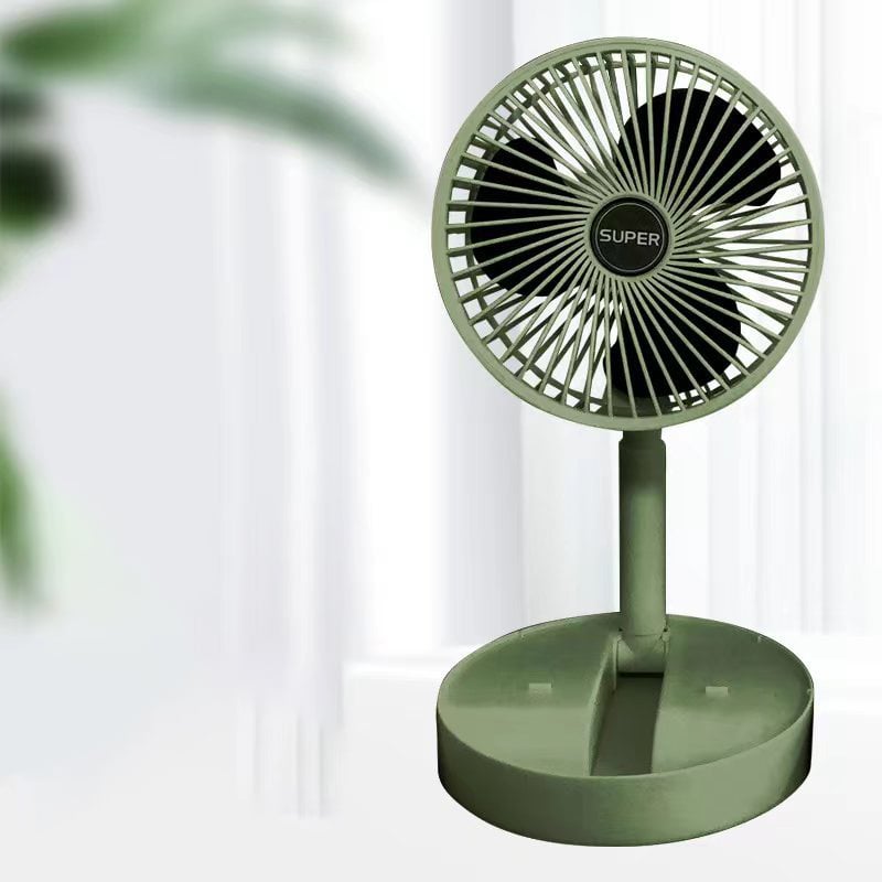 Elektrische WindBlazer ventilator met opvouwbaar design; ideaal als compacte bureau ventilator voor kantoor.