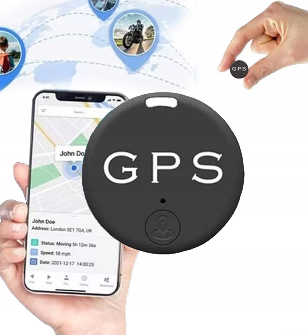 De mini magnetische GPS tracker toont zijn kleine formaat, ideaal voor discrete locatiebepaling en beveiliging.
