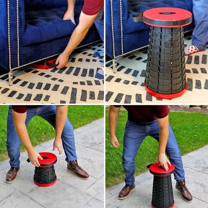 Lichtgewicht opvouwbare kruk CompactGo voor vissen, comfortabel zitje langs de waterkant tijdens het wachten.