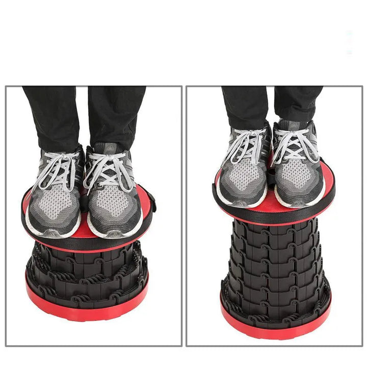 Robuuste CompactGo opvouwbare kruk met comfortabel zitje, ideaal voor buitenactiviteiten en recreatie.