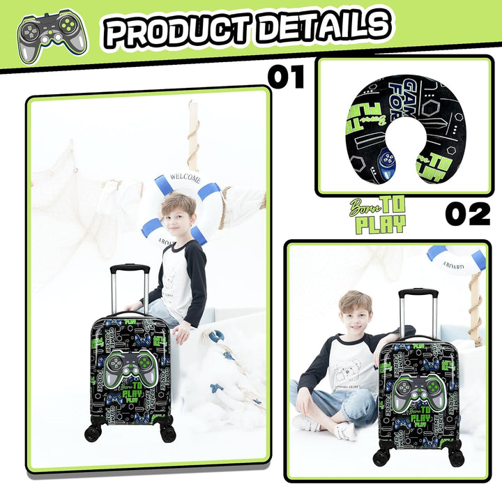 Lichtgewicht Game Day kinderkoffer, gemakkelijk te hanteren door kleine reizigers.
