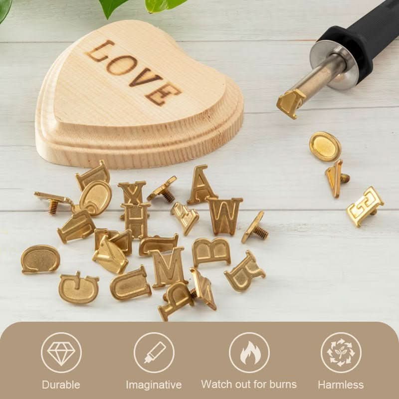 Gedetailleerde graveerset voor pyrografie en houtbranden, ideaal voor creatieve projecten en personaliseren van cadeaus.