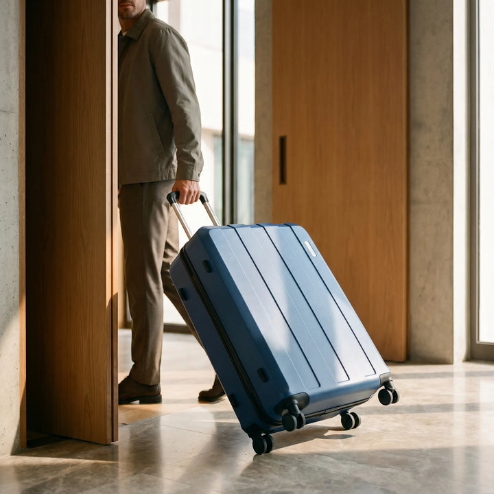 Complete vijfdelige hardcase kofferset, ideaal voor zorgeloos reizen en vakantie.