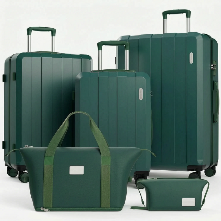 Praktische reisset: hardcase koffers, reistas en toilettas voor al je reisbenodigdheden.