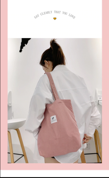 De ideale dagelijkse dames schoudertas: een ruime, comfortabele corduroy casual totebag.