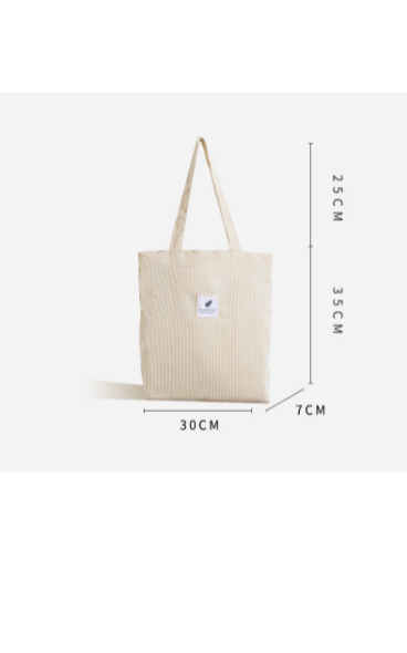 Comfortabele en duurzame casual totebag voor dames, gemaakt van zacht corduroy.