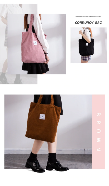 Modieuze corduroy dames tote tas, functioneel als schoudertas, perfect accessoire voor elke dag.