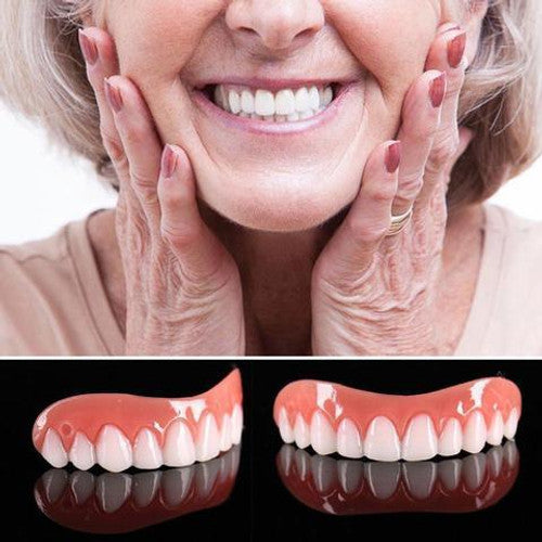 Cosmetische tanden bedekking voor een instant stralende glimlach. Gemakkelijke tijdelijke facings.