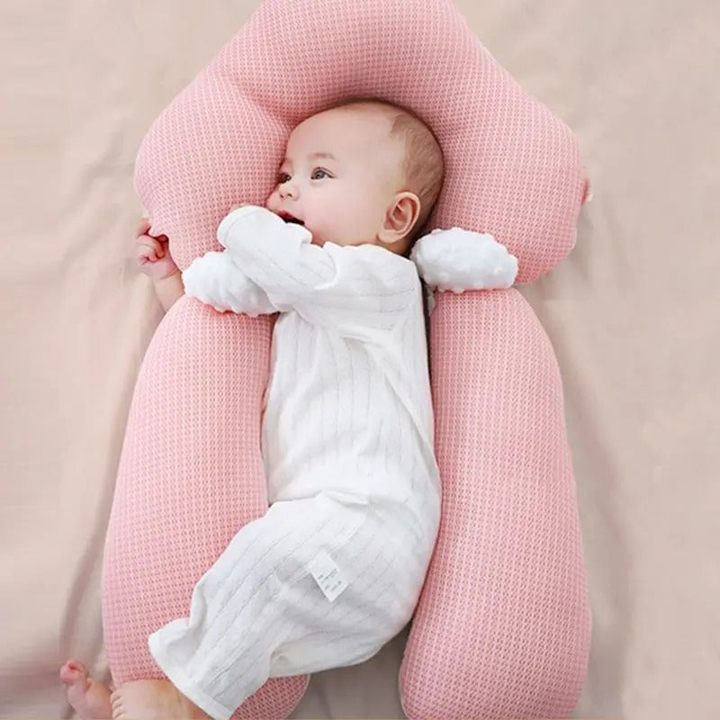 Ergonomisch babykussen voorkomt plat hoofdje bij pasgeborenen. Veilige, zachte ondersteuning (0-12 maanden).