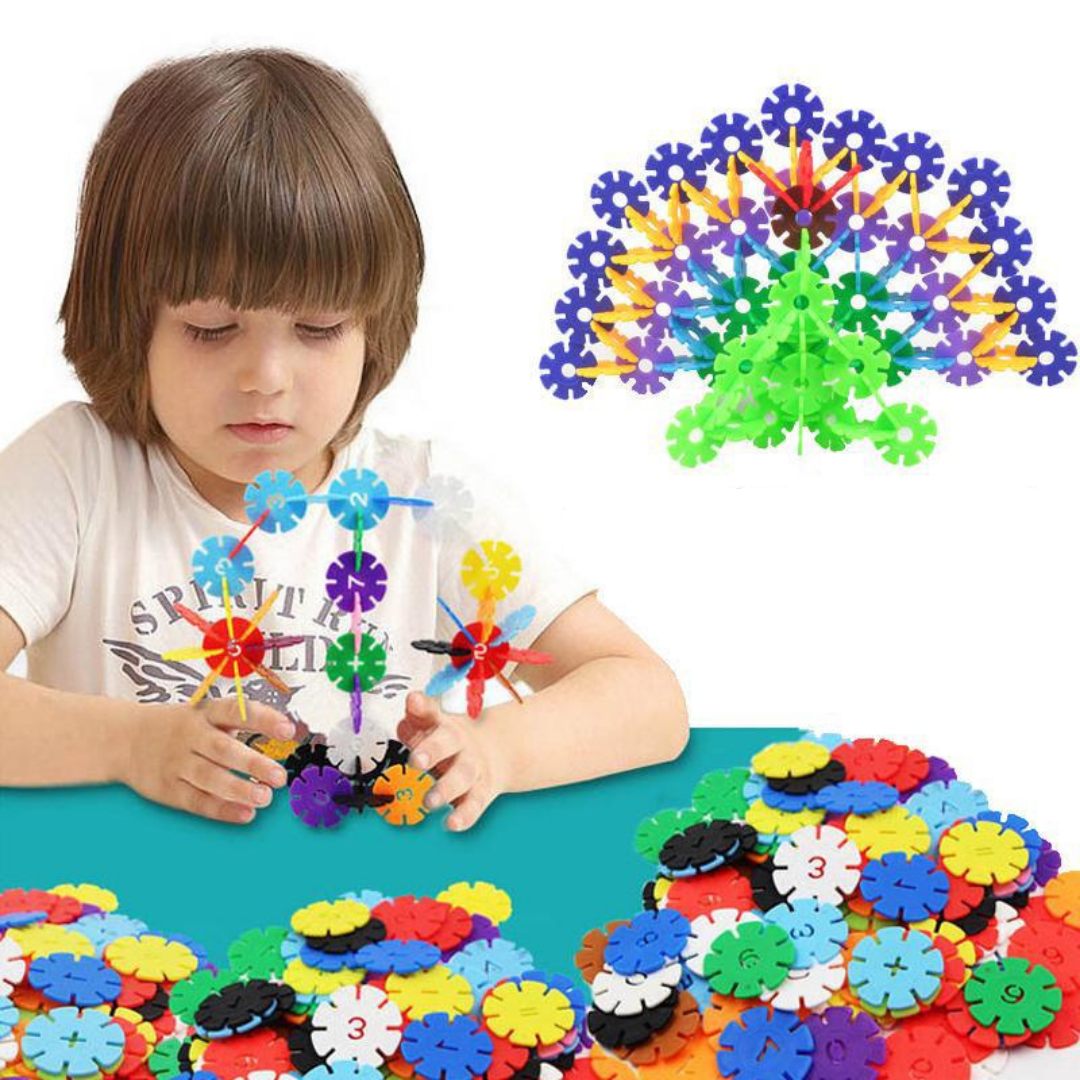 Kind bouwt creatief met CreaDiscs bouwschijven, stimuleert ontwikkeling en ruimtelijk inzicht 3-7 jaar.