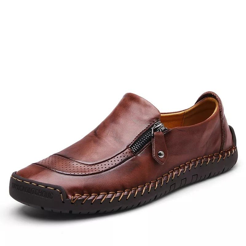 Bruine klassieke herenschoenen met ritssluiting