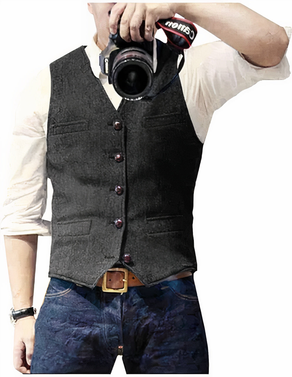 Mooi heren vest met knoopsluiting. Ideaal voor zowel formele als casual gelegenheden, een mode must-have.
