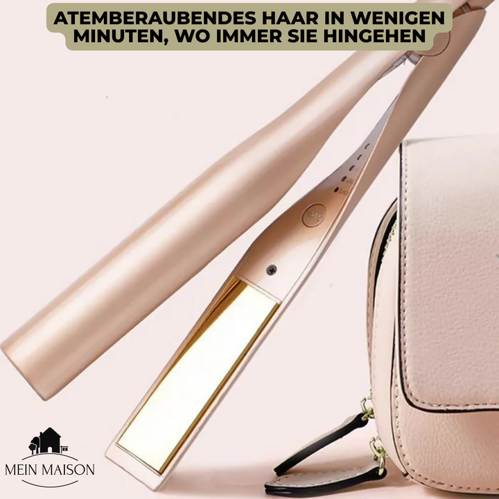 Compacte reishaarstyler 2-in-1 stijltang en krultang, ideaal voor snel en stijlvol haar onderweg.