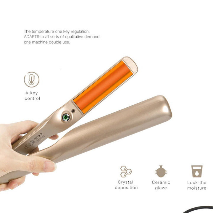Creëer diverse haarstijlen met deze 2-in-1 haarstyler voor dames. Glanzend en pluisvrij resultaat.