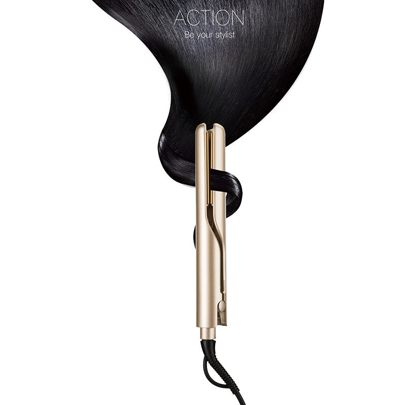 Innovatieve 2-in-1 haarstyler met keramische platen voor dames; perfect voor stijlen en krullen.