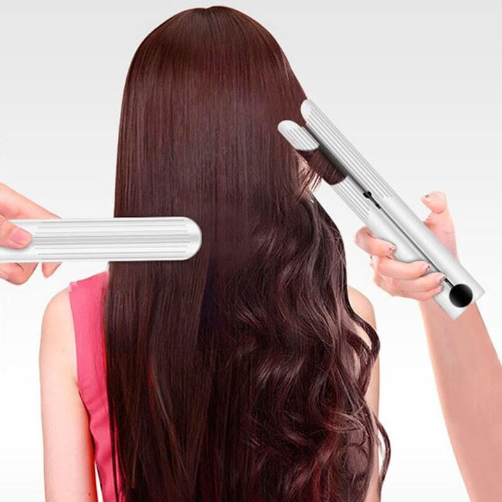 Veelzijdige 2-in-1 krultang/stijltang voor dames. Transformeer je haar eenvoudig van krullend naar stijl en vice versa.