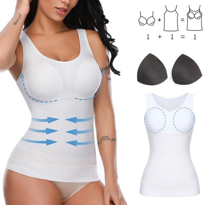 Ademende dames body shaper cami, zachte afslankende lingerie voor dagelijks comfort en een gladde look.