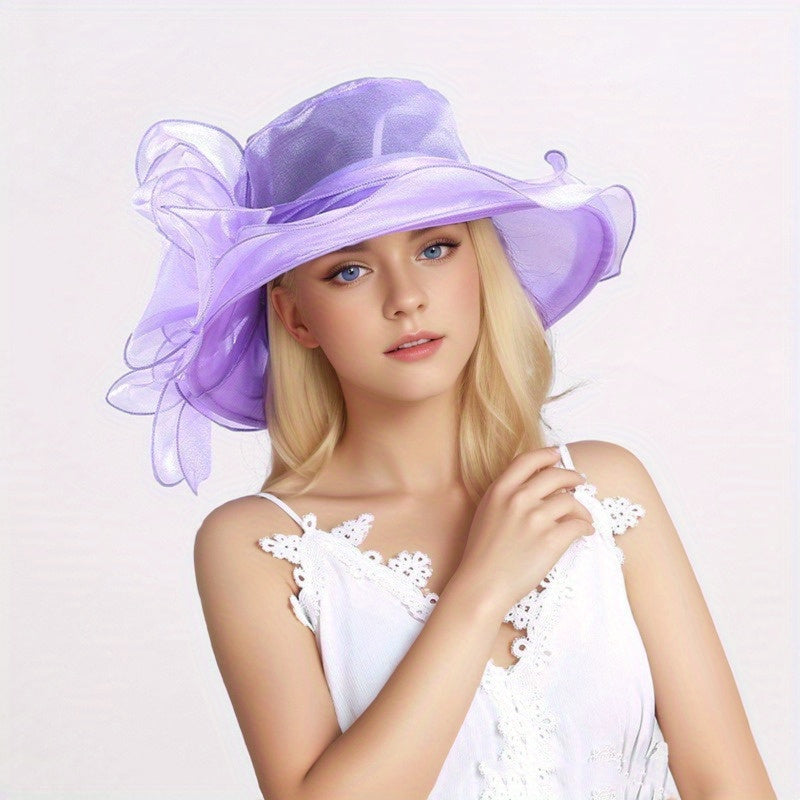 Dames Alara zomerhoed met brede rand voor optimale zonbescherming, ademend polyester, ideaal voor strand en vakantie.