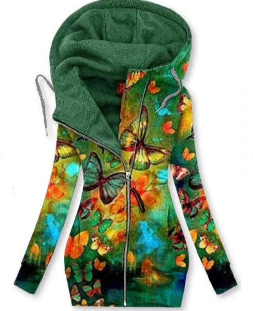 Warme en comfortabele dames cardigan met vlinderdesign, perfect voor casual vrijetijdskleding in herfst en winter.