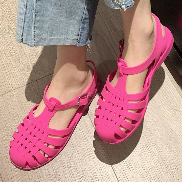 Dames Alina sandalen: trendy plateau, Koreaanse stijl, perfecte schoenen voor de zon.