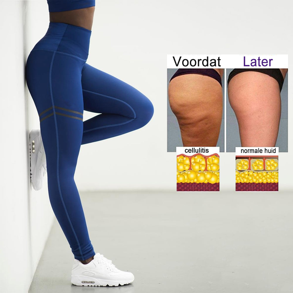 Dames shaping legging met hoge taille, anti-cellulitis effect, voor strakke billen en benen tijdens workout.