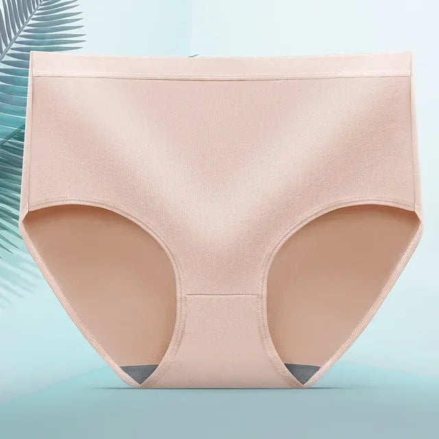 Witte comfortabele dames slip met anti-lek technologie, zacht katoen, ideaal voor hygiëne en zelfvertrouwen.