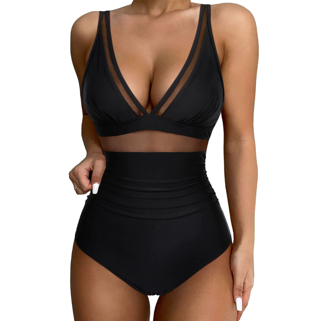 Dames badpak Leona met verstelbare bandjes. Flatterende pasvorm voor zomer, zwembad en strandmode.
