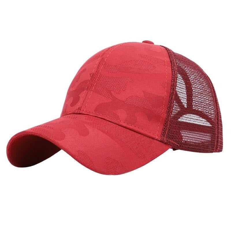 Vrije tijd dames baseballcap, met zopfgat, beschermt gezicht tegen felle zon.