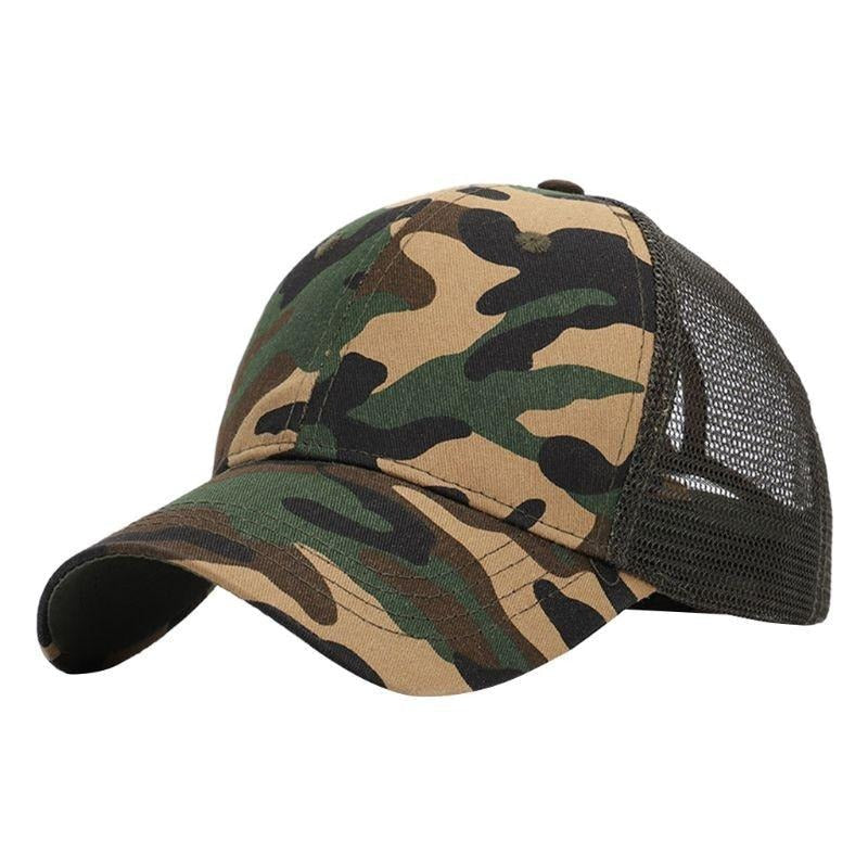 Trendy dames hoofddeksel: baseballcap met paardenstaartopening, verstelbare pasvorm.