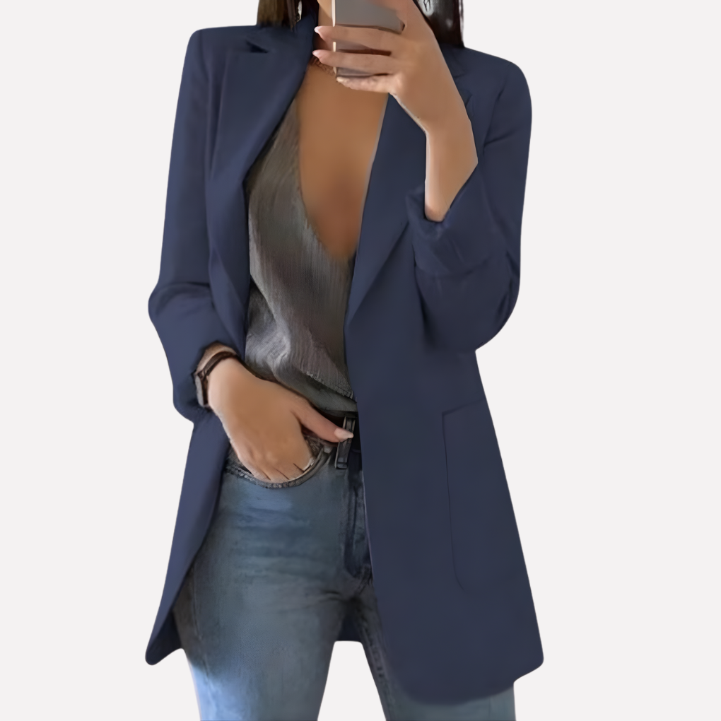 Dames blazer met voorzakken, elegant en veelzijdig voor zakelijke of casual looks.