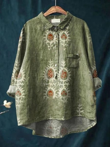 Trendy dames blouse met bloemenprint, knoopsluiting en hi-lo zoom. Lente/zomer fashion.