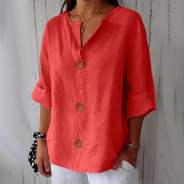 Modieuze casual blouse met V-hals en comfortabele mouwen