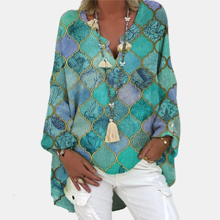 Elegante dames blouse Elodie met lange mouwen, perfect voor elke dag en makkelijk te combineren.