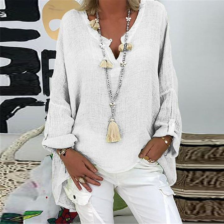 Dames kleding: Elodie blouse met lange mouwen, comfortabel en modieus voor de moderne vrouw.