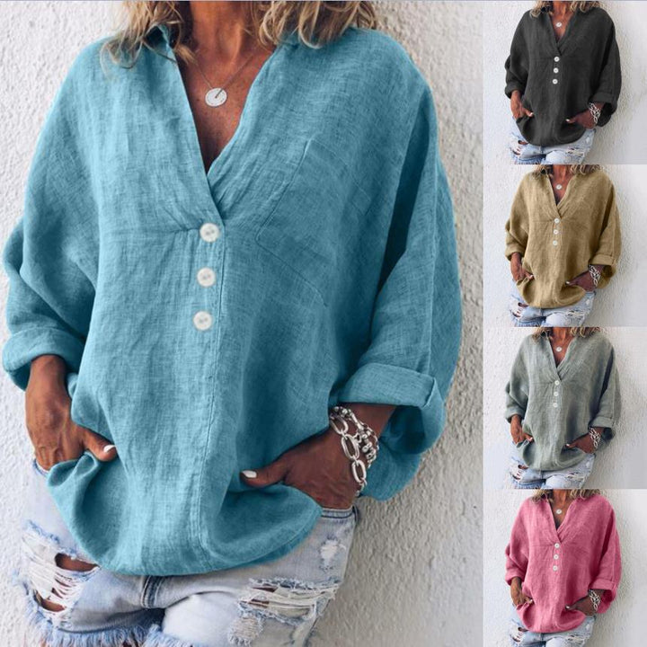 Elegante casual damesblouse met knoopsluiting, comfortabele pasvorm en oprolbare mouwen voor elke gelegenheid.