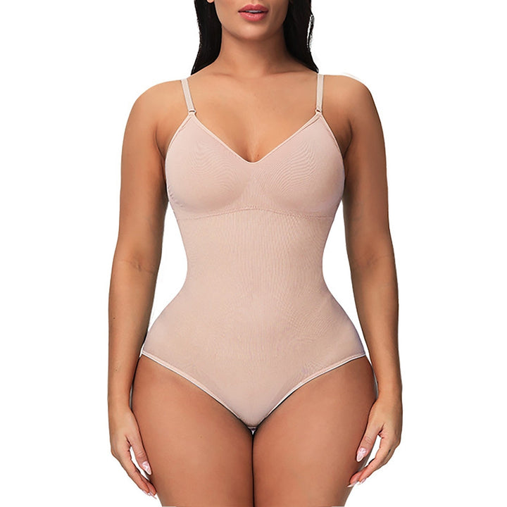 Zwarte shapewear body shaper, ontworpen om de taille te accentueren en de buik te verstevigen, verhoogt zelfvertrouwen.