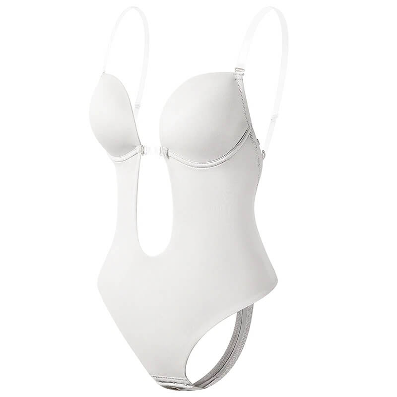 Naadloze body shaper met diepe V en open rug, corrigerend ondergoed voor dames