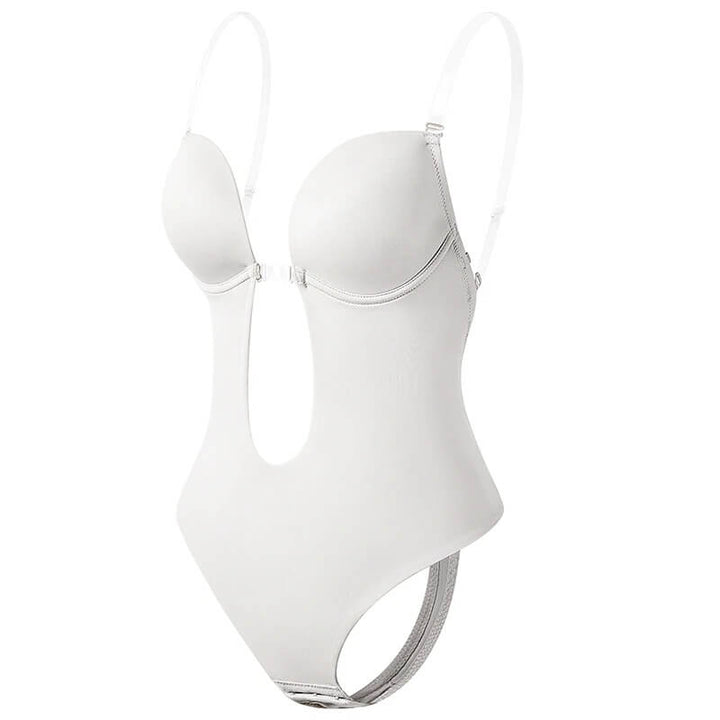 Naadloze body shaper met diepe V en open rug, corrigerend ondergoed voor dames