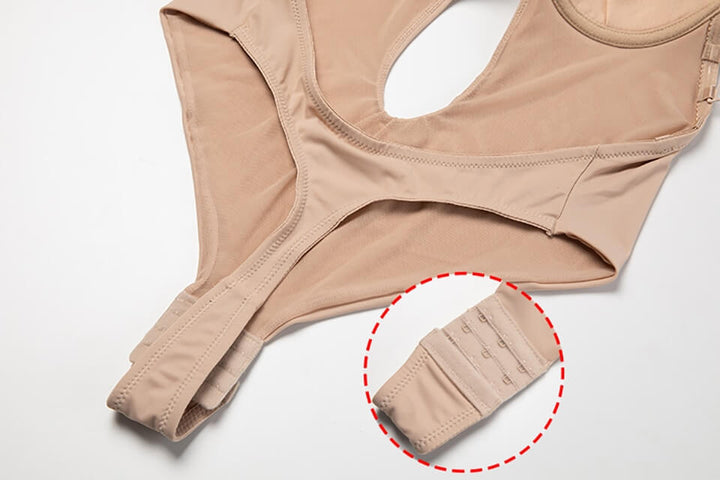 Dames lingerie: slankmakende body shaper met diepe V en verrassend open rug