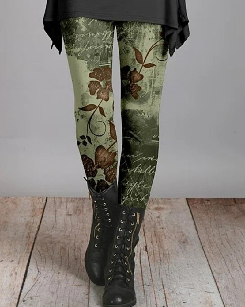 Dames bohemian leggings met levendige etnische prints. Comfortabele high waist mode voor festivals en casual stijl.