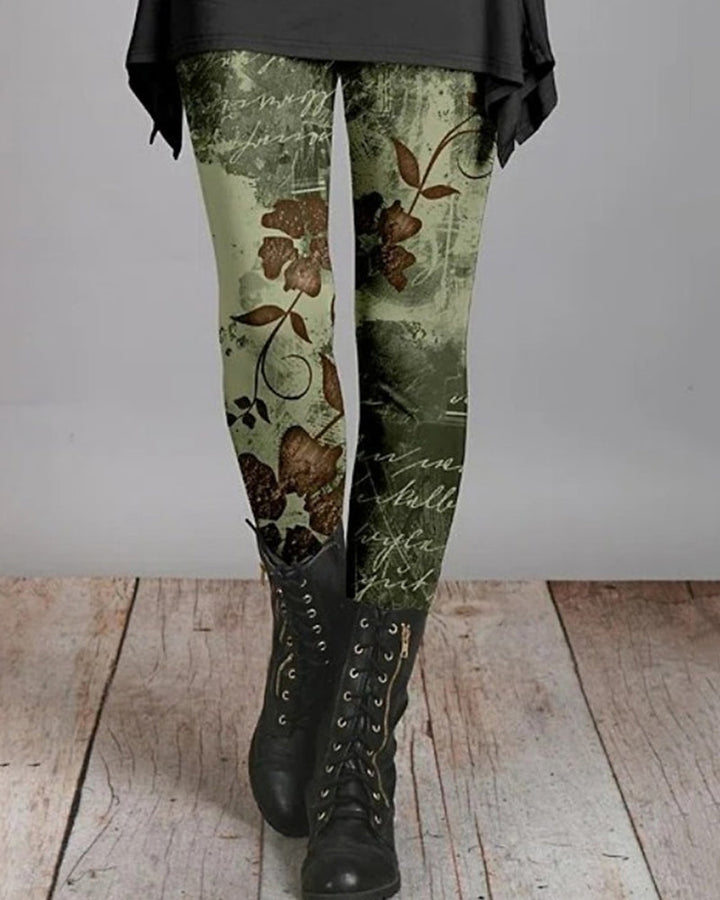 Dames bohemian leggings met levendige etnische prints. Comfortabele high waist mode voor festivals en casual stijl.