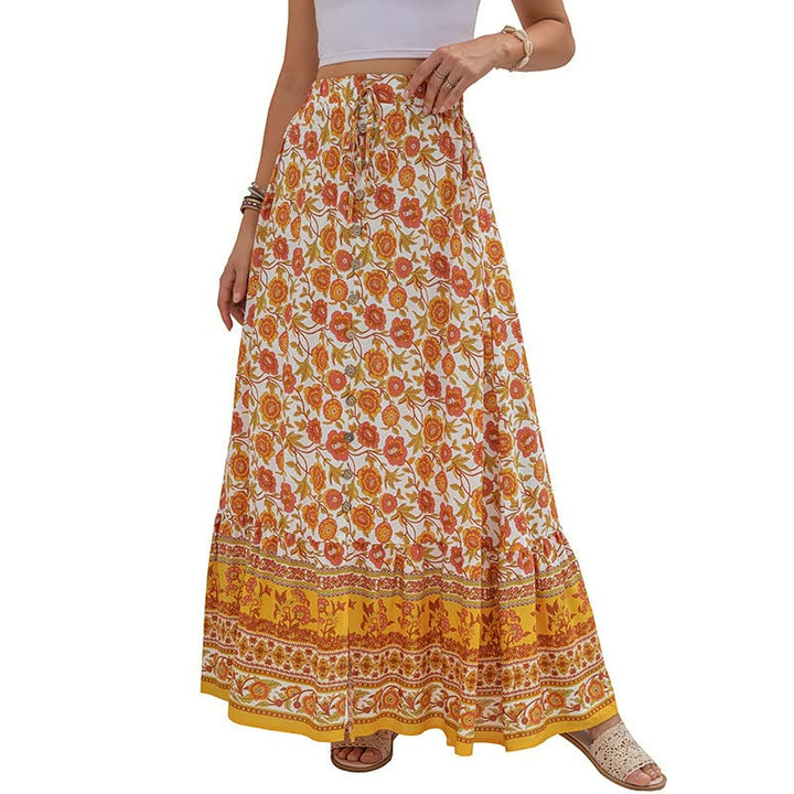 Comfortabele dames boho splitrok van lichte stof, veelzijdig voor een stijlvolle voorjaars- of zomeroutfit.