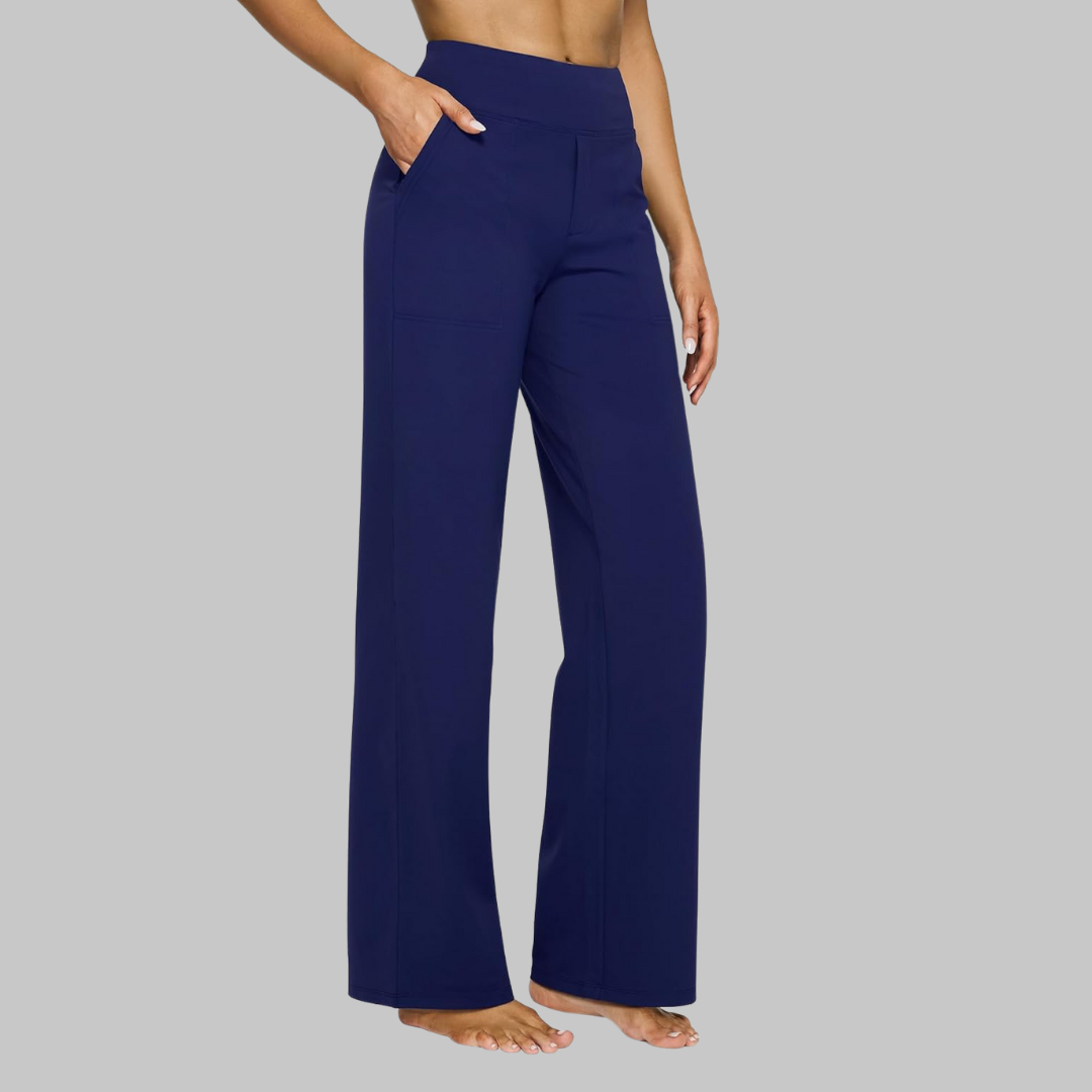 Casual dames broek met elastische band en ruime pasvorm