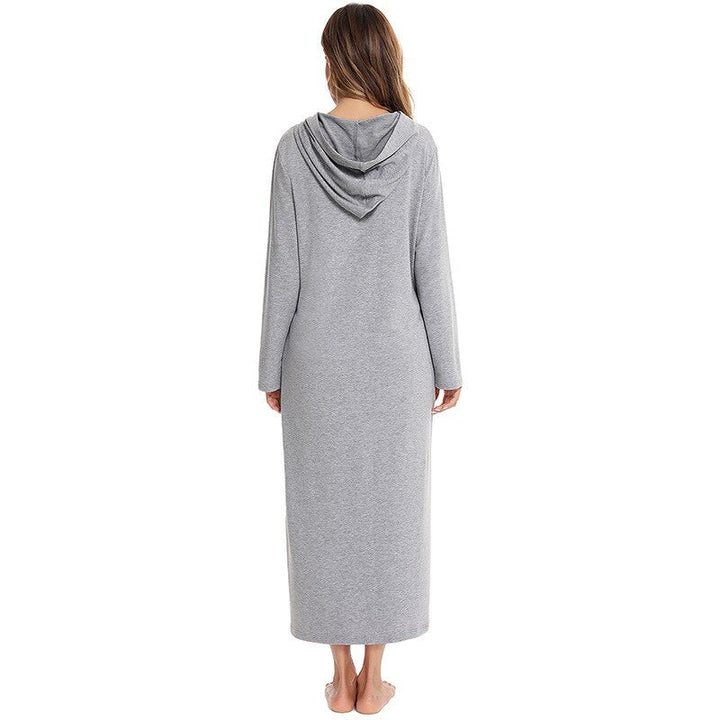 Dames badjas met rits en capuchon, een must-have voor comfortabele loungewear.