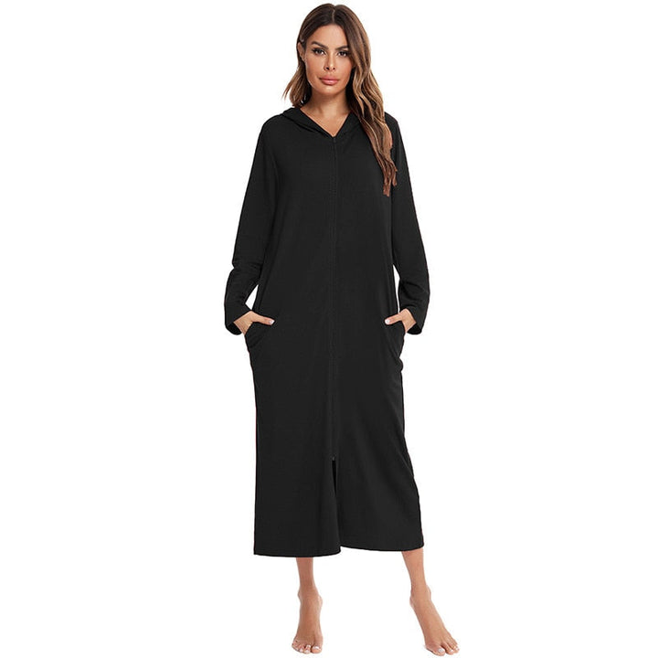 Praktische dames ritsbadjas, perfecte ziekenhuiskleding of voor thuisgebruik.