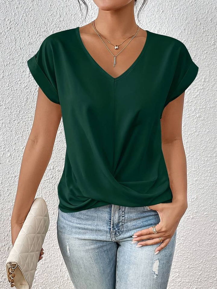 Comfortabel dames t-shirt, CARA model, met korte mouwen en regular fit voor een moeiteloos stijlvolle zomerlook.
