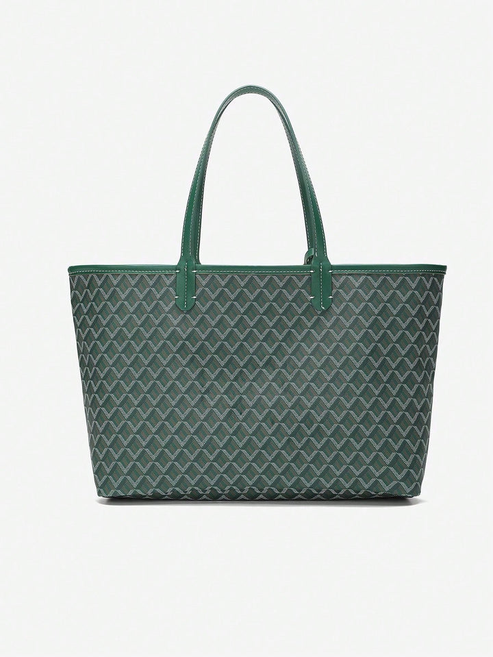 Elegante casual handtas, lichtgewicht PVC tote bag, perfect voor dames en studenten.